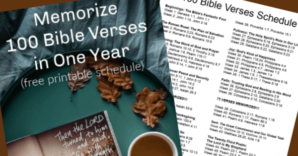 Memorize 100 Bible Verses In One Year Free Printable Schedule Ben And Me