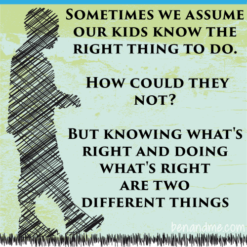 knowing what's right and doing what's right are two different things