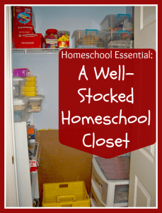 well stocked homeschool closet