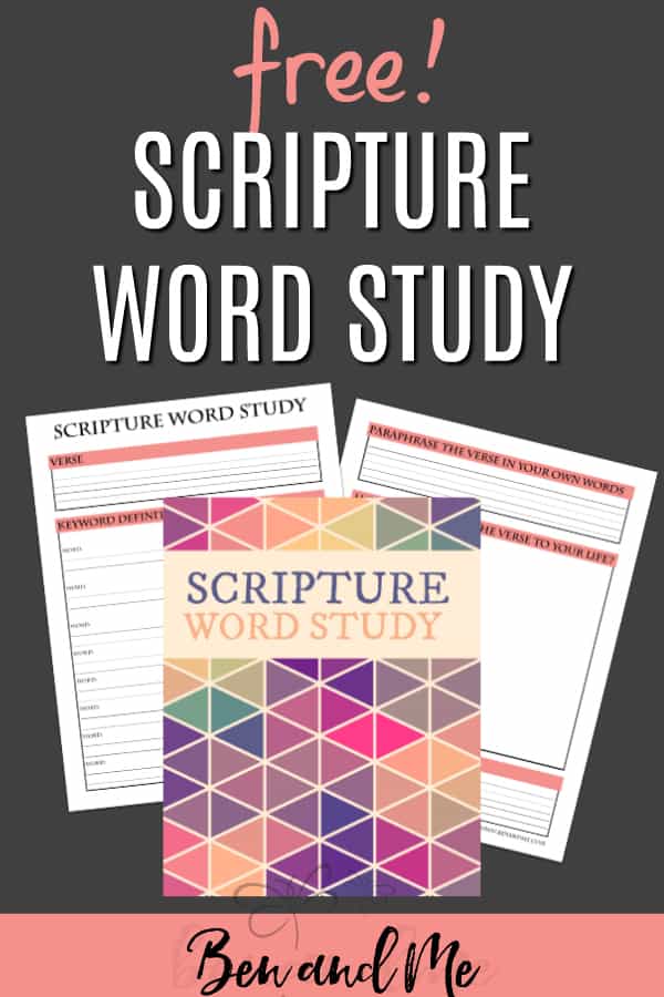 Free Scripture Word Study pages