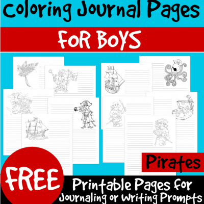 FREE! Color and Write: Pirate-Themed Coloring Journal Pages for Boys