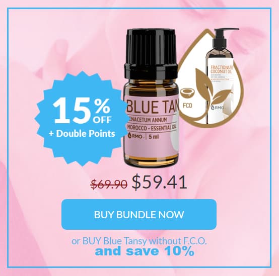 Save 15% and get double points when you buy Blue Tansy essential oil and FCO!