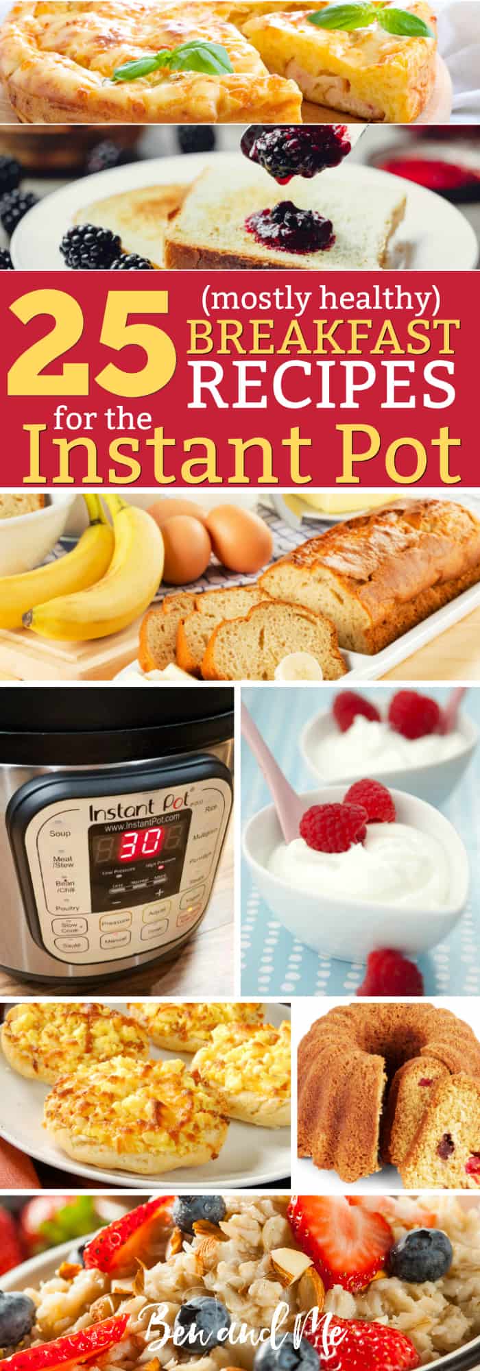 Looking for healthy recipes for the Instant Pot? Make your busy mom life easier with these 25 (mostly healthy) breakfast recipes! #instantpot #instantpotrecipes #recipes #breakfast #breakfastrecipes #healthy #healthyrecipes #healthyfood #recipe 