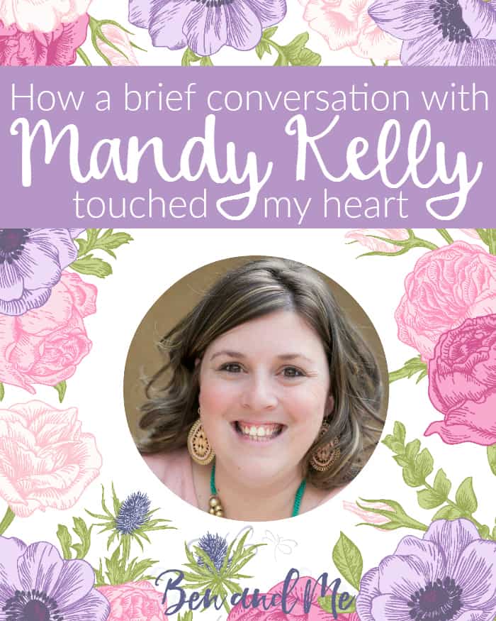 An unexpected blessing -- a brief conversation with blogger Mandy Kelly -- touched my heart. Her legacy of worshipful living lives on in all of us who learn from her example.