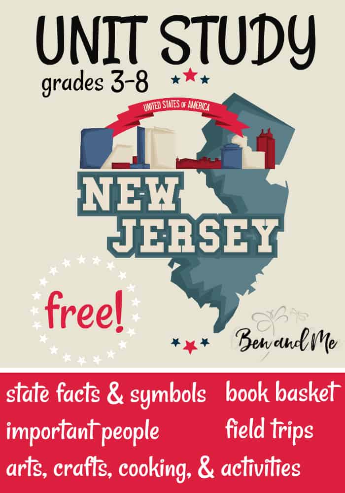 FREE New Jersey Unit Study for grades 3-8 -- learn about the 