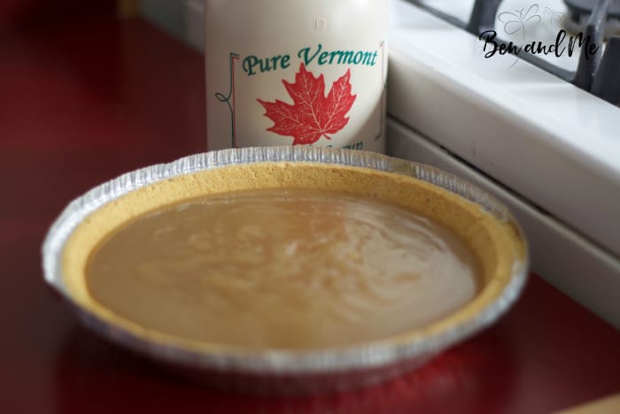After a long day of sugaring, it’s nice to come home to this Vermont Maple Pie, a good warm cup of hot cocoa, and dinner in the oven. #maplepie #pierecipes #recipes #maplesyrupreciipes
