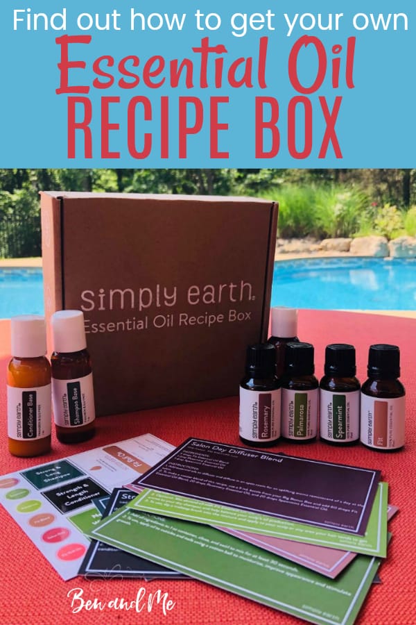 Find out how to get your own Simply Earth essential oil recipe box, filled with approximately 0 worth of products, including 4 bottles of essential oils (usually 15ml each), 6 recipe cards for DIY products that use the oils in the box, and fun toxin-free extras you’ll need to complete the DIY recipes. All for a fraction of the cost of major brands. #essentialoils #aromatherapy #essentialoilbeginners #simplyearth #subscriptionboxes 