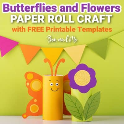 Butterflies and Flowers Paper Roll Craft for Kids